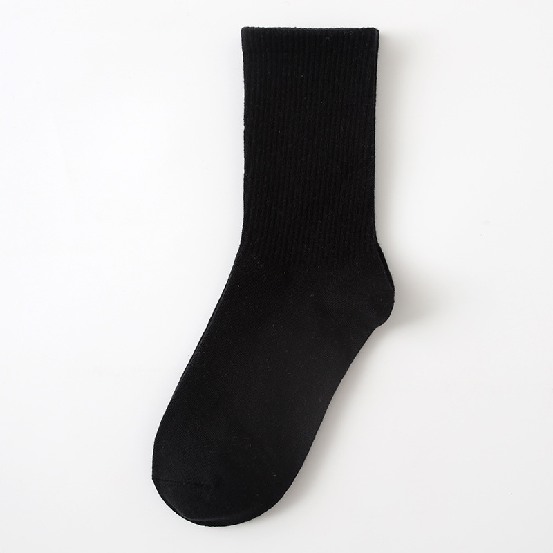 女士秋冬纯色袜糖果色中筒袜ins风彩色堆堆袜棉质街头运动袜