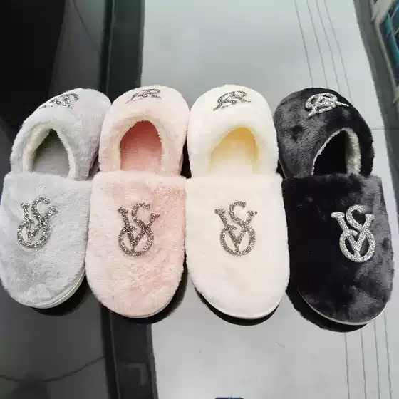 Cotton Slippers for Women Autumn and Winter 2025 New Indoor Home Household Warm Baotou Fleece-Lined Couple Furry Slippers
