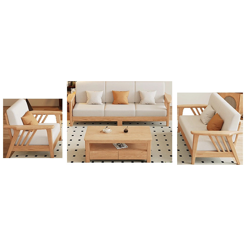 北欧原木风白蜡木沙发客厅大小户型家用小户型多功能现代简约沙发