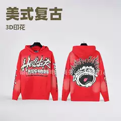 Foreign Trade Popular American Trendy Brand Hellstar American Retro 3D Printed Hooded Sweatshirt