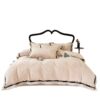 Winter solid color milk velvet four-piece set bed top thickened velvet bed sheet coral velvet flannel carved velvet quilt cover