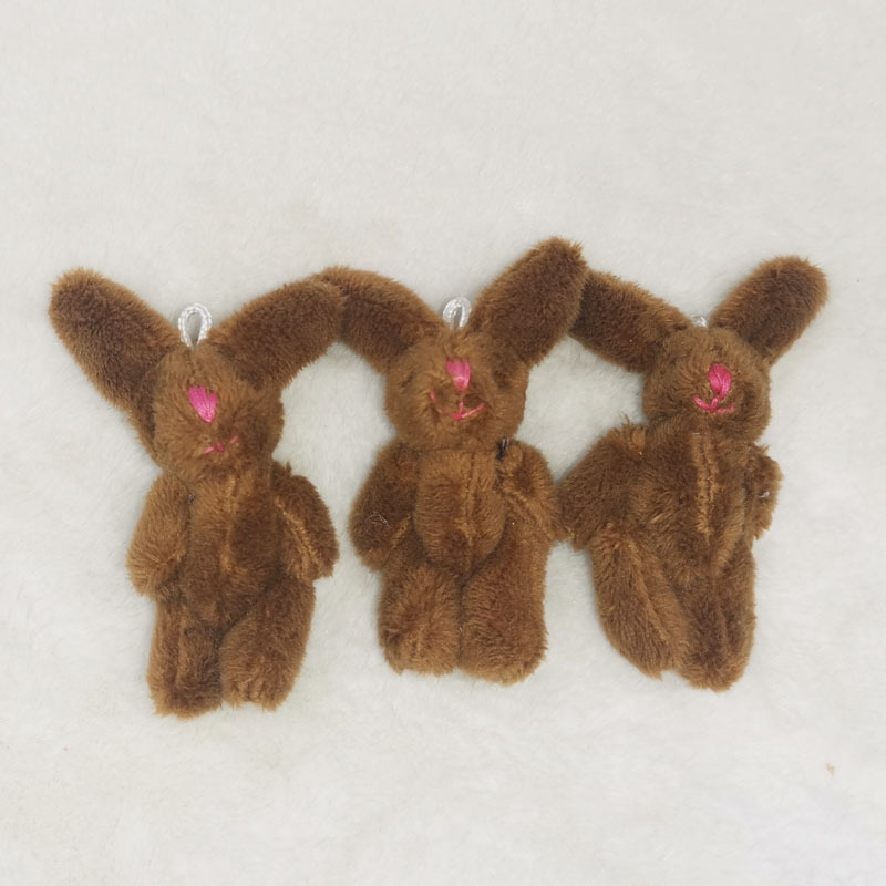 毛绒玩具关节兔公仔6cm长毛兔兔DIY创意手工饰品裙鞋挂件材料4色