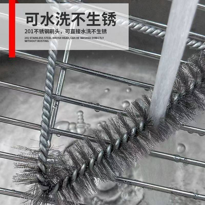 In Stock 12inch Triangular Curly Brush Bbq Wire Grill Brush Grilling Tools Outdoor Barbecue Grill