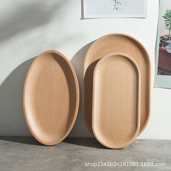 Japanese Style Nordic Style Storage Wooden Tray Creative Rectangular Large and Small Household Wooden Plate Wooden Tea Cup Plate