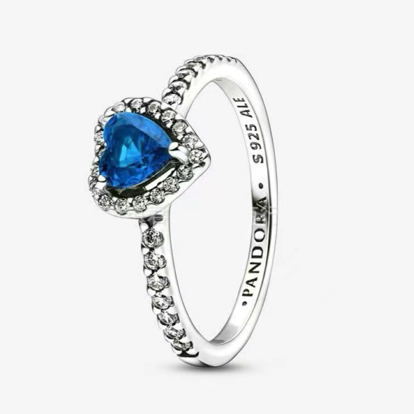 潘家新款白铜崇高的心典雅之心欢腾单石爱心戒指简约标志爱心轻奢