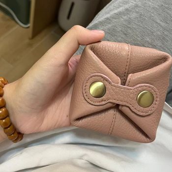 Pu Leather Coin Purse New Square Large-Capacity Design Headphone Cosmetics Bag Daily Portable Small Bag