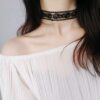 Lace Rose Niche Luxury Necklace Elegant Black and White Choker Collarbone Chain Choker Light Luxury Style