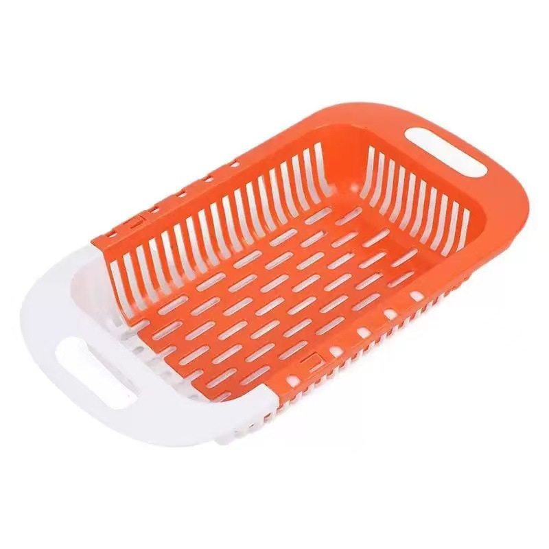 Expandable Draining Basket Vegetable Washing Basin Fruit and Vegetable Plastic Storage Basket Kitchen Sink Dishwashing Rack