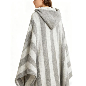 Cross-Border Amazon Popular Half-Velvet Cloak Hooded Double-Layer Winter Thickened Warm Flannel Lazy Blanket