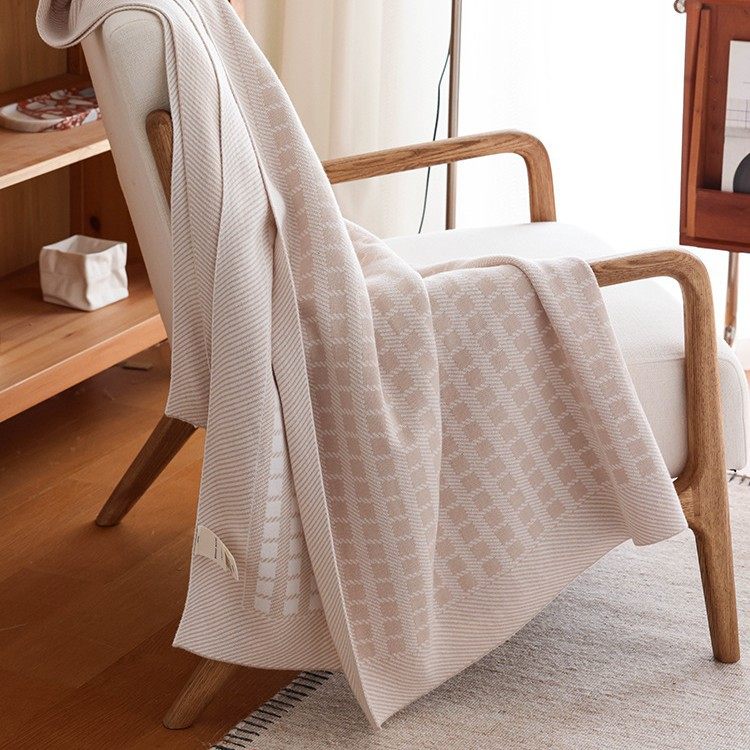 Nordic Modern Style Knitted Summer Air Conditioning Blanket Blanket Sofa Decorative Casual Blanket in stock Pure Cotton Blanket Cross-border