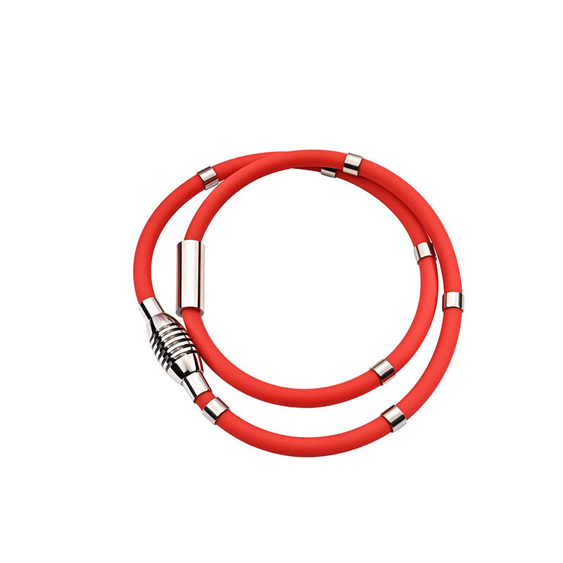 European and American Cross-Border Negative Ion Silicone Collar Magnetic Therapy Anti-Fatigue Energy Balance Outdoor Sports Neck Ring Necklace Wholesale