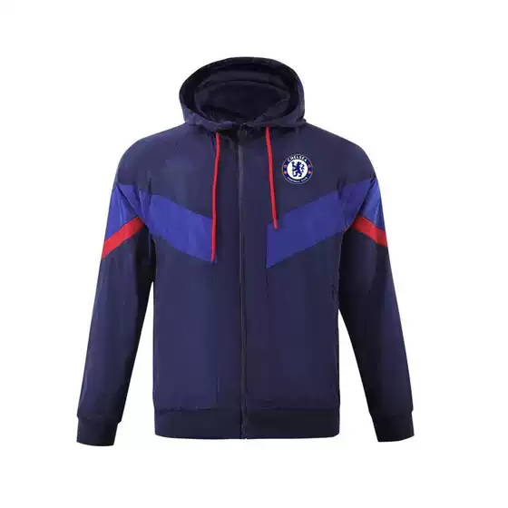 Chelsea Arsenal Tottenham Jacket Windproof Long Sleeve Zip Jacket Embroidered Football Pre-match Sportswear Windbreaker