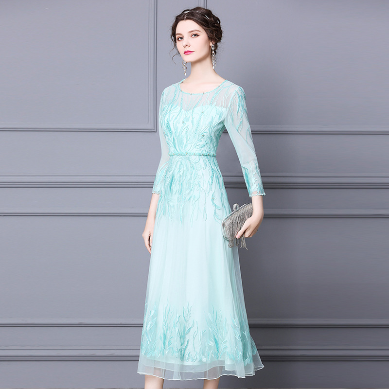Chỉ Size L Sale Sốc: Váy Đầm Liền Thân Nữ Shdcl Hàng Xuân Thu Đông Thêu Họa Tiết Hoa Thời Trang Nữ Chất Liệu G06 Sản Phẩm Mới, (Miễn Phí Vận Chuyển Toàn Quốc).
