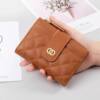 Diamond-Shaped Small Wallet ~ Korean Version Ins Wallet for Women, Short Style, Student Simple Thin Zipper Buckle Card Holder Coin Clip