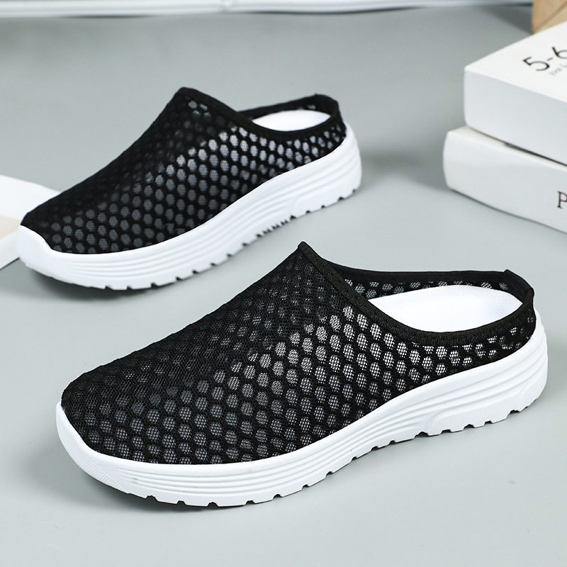 Shoes Women's Slippers Cross-Border Large Size Breathable Mesh Shoes Soft Soles Not Tiring Feet Casual Shoes Slip-On Lazy Shoes Dropshipping