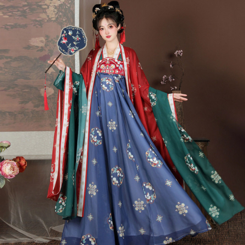 Original Hanfu Women's Adult Large Size Restoration Style Tang Style Qi Chest Skirt Daily Fairy Style Summer Ancient Costume Set