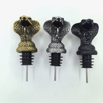 Creative snake head pouring snake head zinc alloy stainless steel decanter snake head wine stopper snake head bottle stopper factory wholesale
