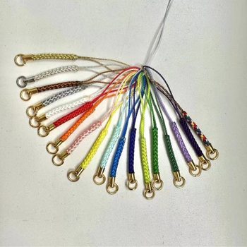 Wholesale DIY toy lanyard mobile phone rope color corn rope double color braided rope hand braided rope nylon