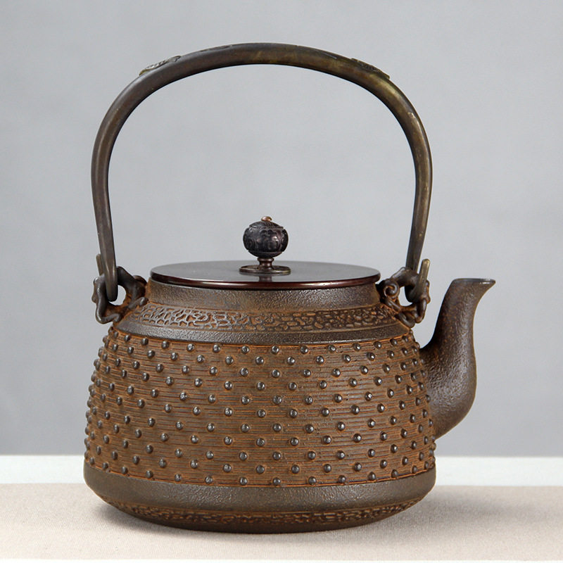 Pure Handmade Raw Iron Pot Cast Iron Uncoated Boiling Water Non-Boiling Teapot Old Iron Pot Electric Ceramic Stove Boiler Tea Set