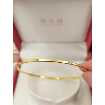 Silin Simple 2mm Gloff Bracelet 18k Gold Bracelet Women's Very Fine Internet Red Bracelet Wide Bracelet for Women