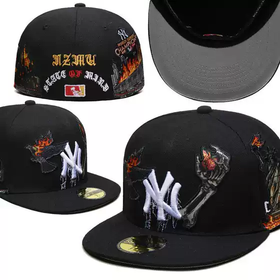 Foreign Trade MLB Baseball League Cap Yankee AAA Flat Eave 2025 Liberty Skull Cross Border Size Flat Cap