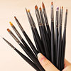 Japanese-Style Wooden Nail Art Pen Set Complete for Beginners, Painting Gel Pen, Line Drawing, Shading, Sweeping Brush, Crystal Brush