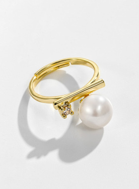 戴拉时尚气质开口淡水珍珠戒指