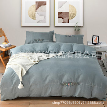 Chinese hemp/linen hand embroidery Caterpillar embroidery four-piece set price negotiable size standard size