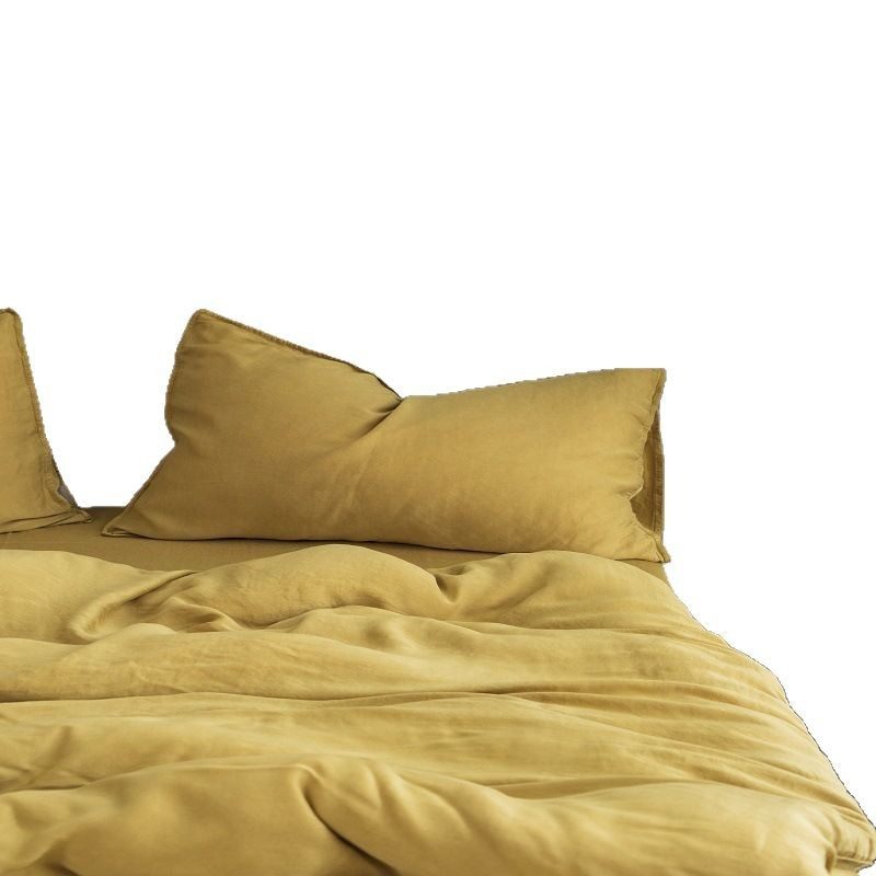 Minimalist Luxury Double Needle Old 80 Lyocell Tiansi Bedding Four-piece Set Summer Cool Quilt Cover for Sleeping Naked