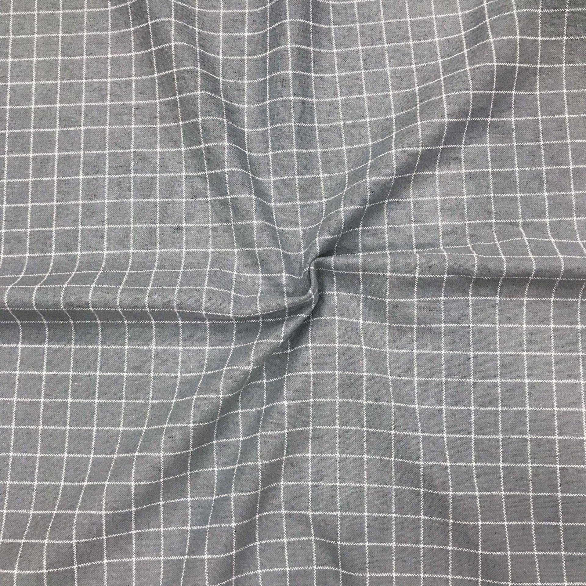 Cotton brushed chessboard lattice 1.5cm plaid printed fabric 20s pure cotton woven brushed dress children's clothing fabric