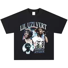 Lil Uzi Vert hip-hop rapper t-shirt, loose-fitting American retro short-sleeve, trendy street vintage long-sleeve