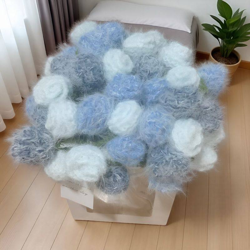 Finished Gradient Rose Bud Blanket Woven Handmade Blanket Girlfriend Best Friend Blanket Rose Gift Manufacturer
