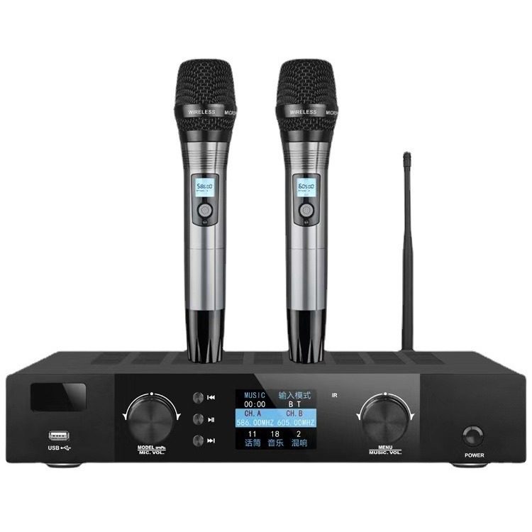 Three-in-one intelligent power amplifier digital dual-channel amplifier microphone all-in-one home theater microphone suit