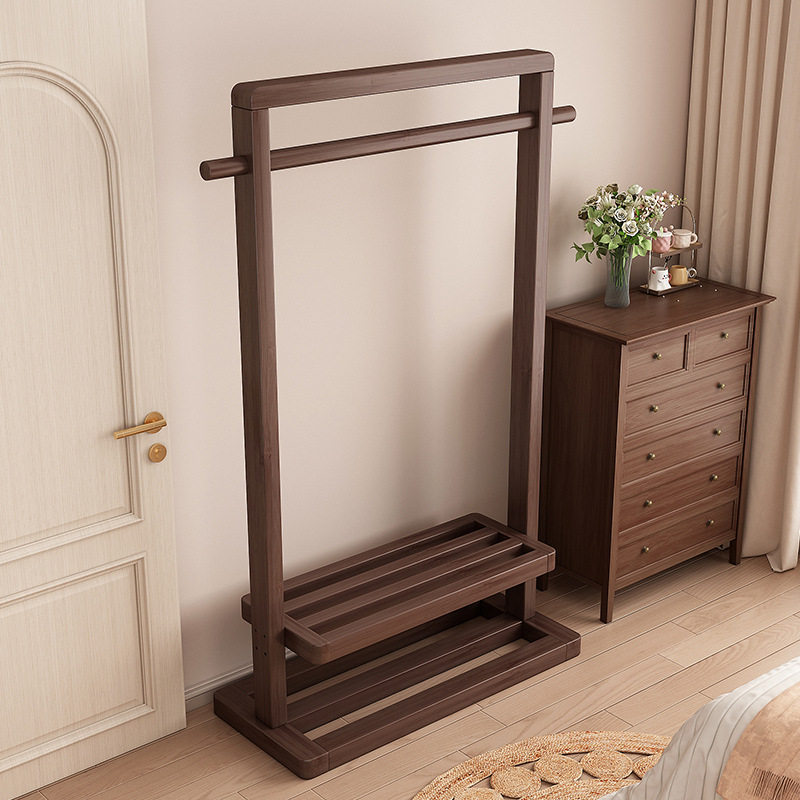 Clothes Rack Floor-Standing Bedroom Simple Clothes Rack Removable Indoor Home Clothes Hanging B&B Solid Wood Coat Rack