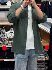 Japanese single 25 spring new men's and women's flannel shirt long sleeve shirt jacket casual jacket 470182