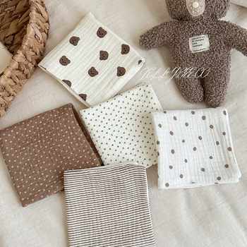 Korean-Style Ins Baby Small Square Towel Classic Versatile Baby Saliva Towel Pure Cotton Gauze Class a Children's Face Towel Soft