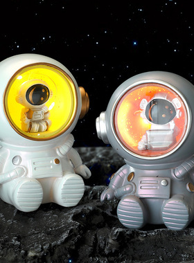 宇航员星星灯笔筒摆件太空人小夜灯学生生日礼物桌面收纳儿童玩具