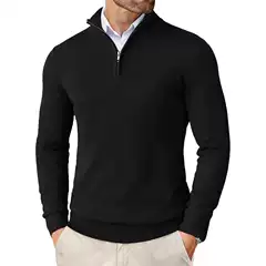 Men's Quarter-Zip Stand Collar Sweatshirt Casual Long Sleeve Men's Winter Autumn Warm Top