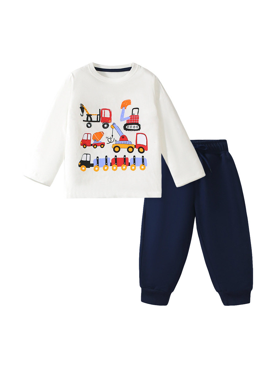 Boys' New Autumn T-Shirt Set, Cartoon Casual Trendy Kids' Outfit