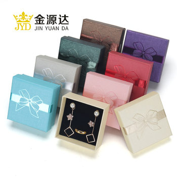 Bowknot Jewelry Box, Ring and Earring Box, Necklace and Bracelet Box, Lid and Base Jewelry Packaging Paper Box Factory, Multi-Color Gift Box