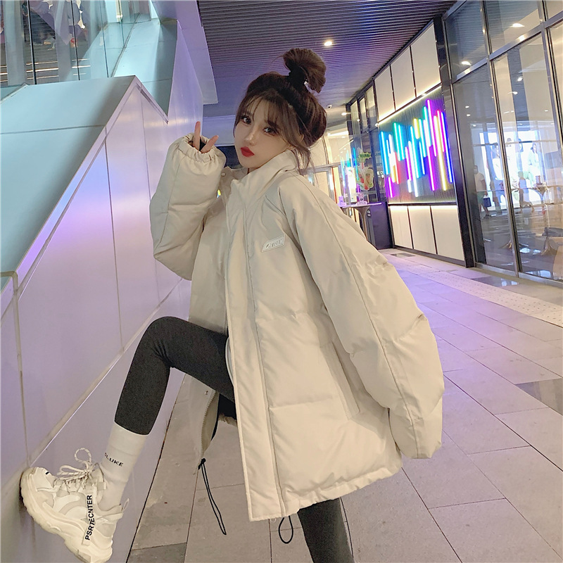 克莱因蓝羽绒棉服女冬季2022韩版宽松学生棉袄外套设计感小众棉衣