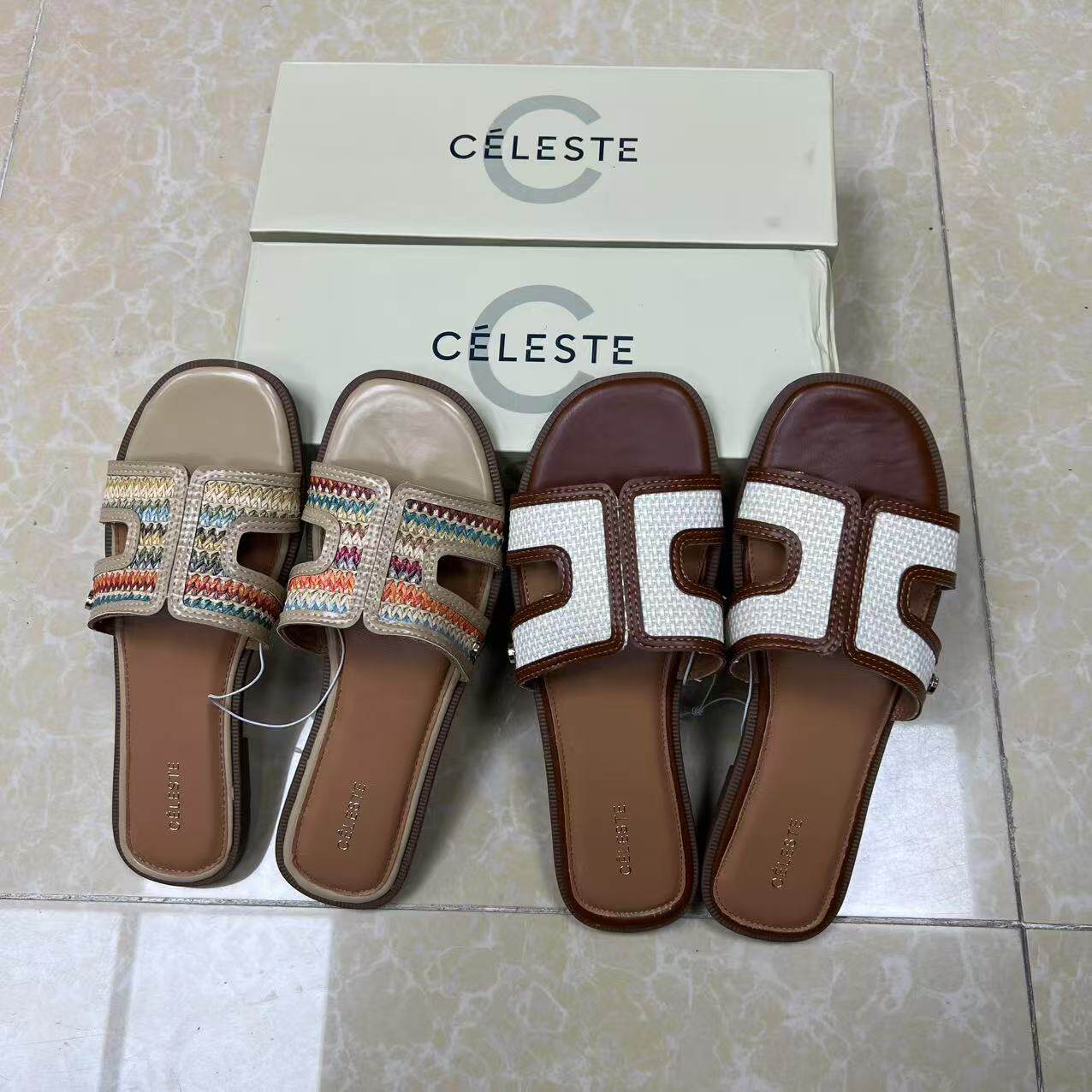 Fashionable and Versatile Casual New Summer Flat Women's Outer One-Line Woven Beach Slippers