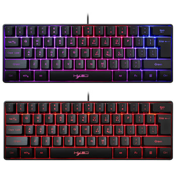 New HXSJ 61 key gaming membrane keyboard RGB lighting mini keyboard multiple shortcut combinations factory spot