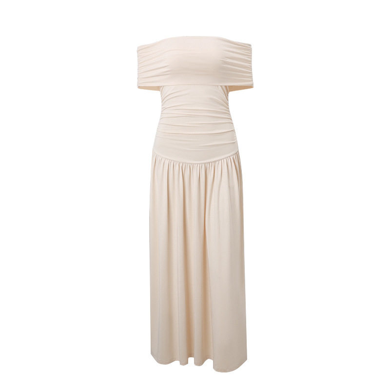 Off Shoulder Bodycon Dress Elegant Sexy Pleated Design Autumn Collection Wholesale Available