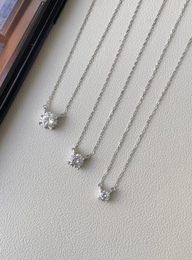 925纯银闪亮钻项链女轻奢精致百搭精致ins级感钻锁骨链银