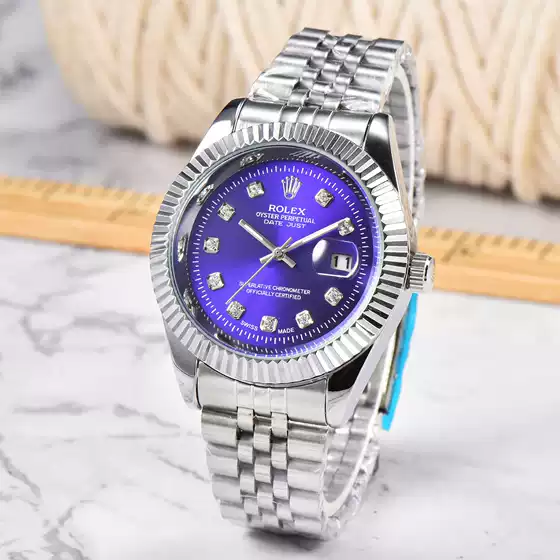 Cross-Border Hot Selling Rolex Log Tooth Ring Second Line Diamond Quartz Watch Manufacturer Wholesale Al