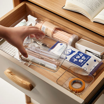 Drawer Partition Solution Storage Box Partition Kitchen Tableware Stationery Organizer Transparent Plastic Partition Artifact