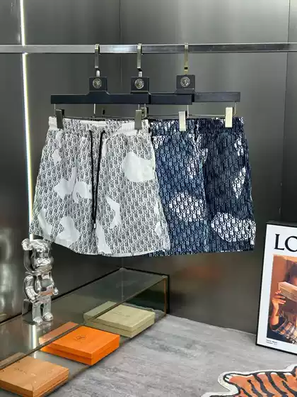 Foreign Trade Wholesale Summer Men's Trendy Beach Shorts Seaside Swimming Letter Print Sports Quick-Dry Mesh Lining Shorts