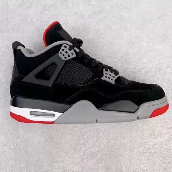Putian Foreign Trade Factory Air 4 Jordan Black Cement Paris Lychee Pattern Basketball Shoes Jordan Air Cushion Basketball Shoes