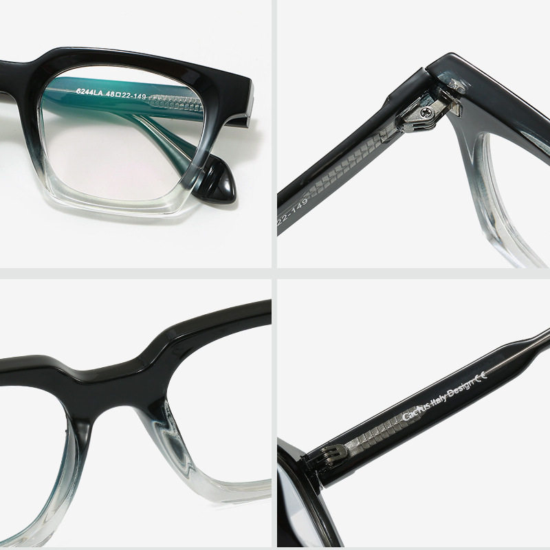 New Fashionable Anti-Blue Light Glasses Frame for Men, Artistic Square Frame, Non-Prescription Glasses, Personalized South American Frame, Factory Ready Stock